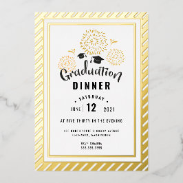 Party für Black and Gold Abschluss Folieneinladung