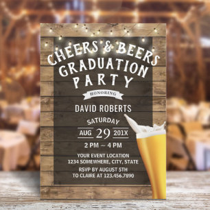 Party für Cheers & Beers String Lights Graduation Einladung
