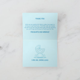 Party für das Baby Gender Reveal Dankeskarte