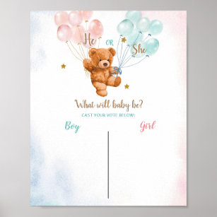 Party für das  "Bear Boy" oder "Girl Voting Board" Poster