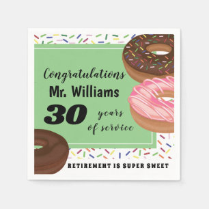 Party für das Ruhestand von Donut und Sprinklen Serviette