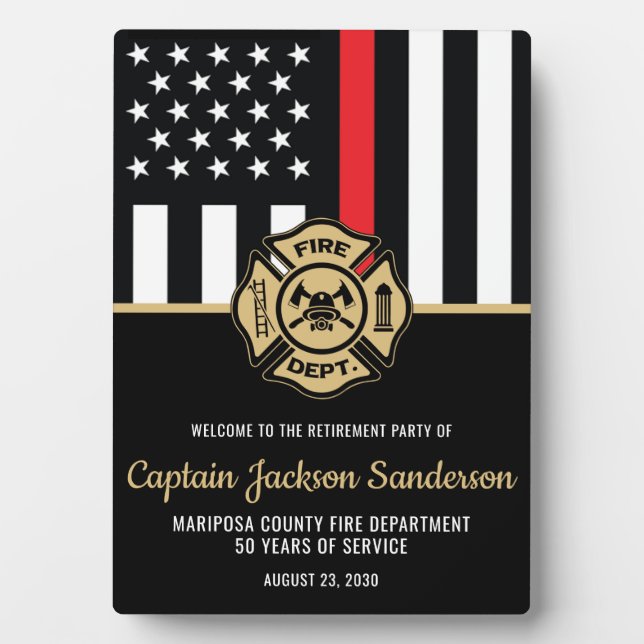 Party für das Ruhestand von Feuerwehren Fotoplatte (Vorderseite)