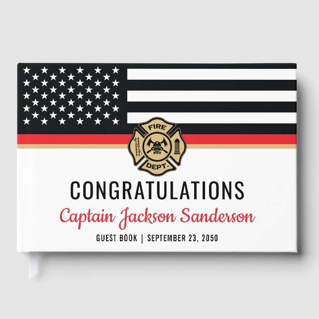 Party für das Ruhestand von Feuerwehren Gästebuch (Vorderseite)