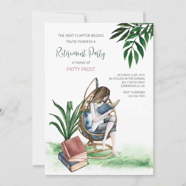 Party für das Ruhestand von Frauen Einladung (Vorderseite)