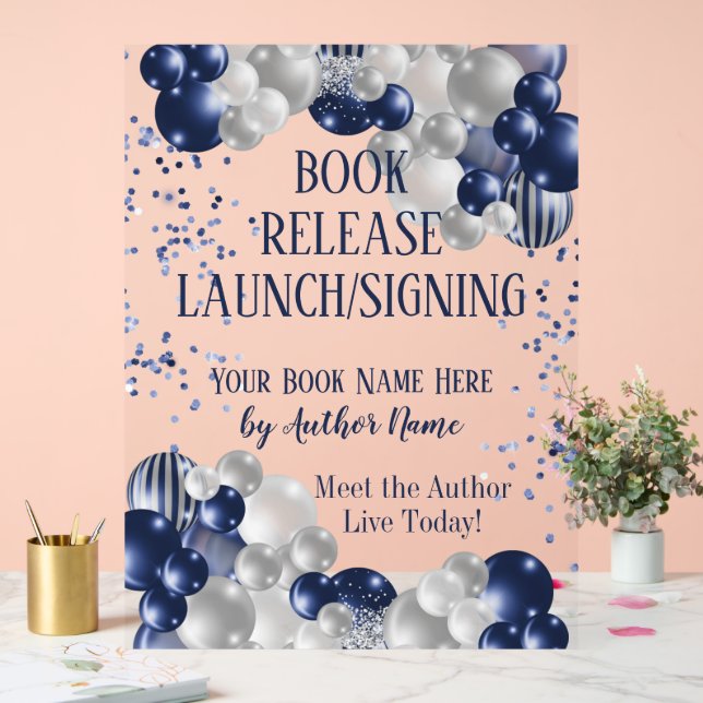 Party für das Signieren von Buchversionen Acrylschild (Hochzeit)