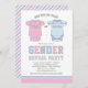 Party für das Team Pink oder Blue Baby Gender Einladung (Vorne/Hinten)
