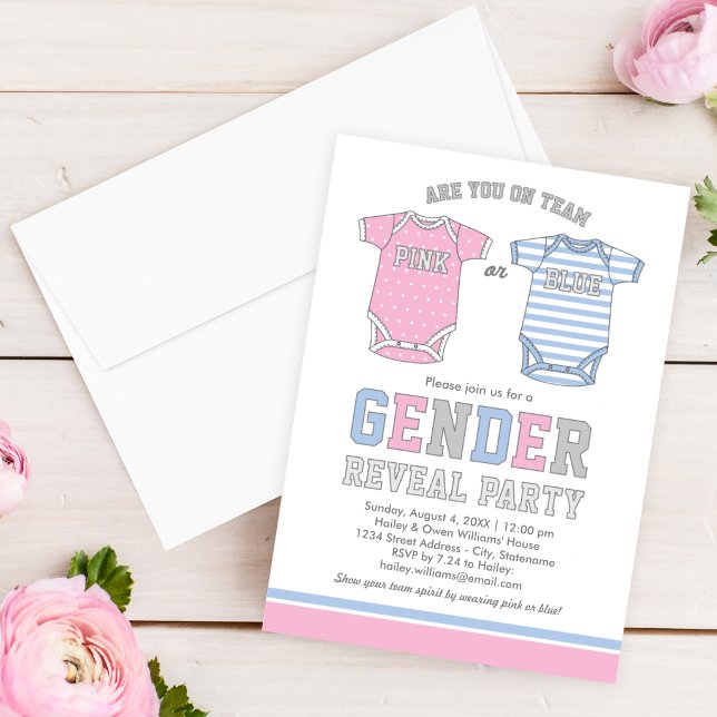Party für das Team Pink oder Blue Baby Gender Einladung (Von Creator hochgeladen)