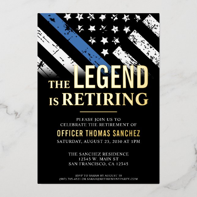 Party für das Zurückhalten der Flagge mit der blau Folieneinladung (Vorderseite)