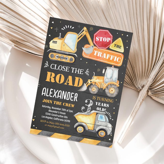 Party für den Bau von Dump Truck Einladung (Von Creator hochgeladen)