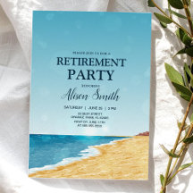 Party für den Ruhestand mit Strand-, See- und Lins