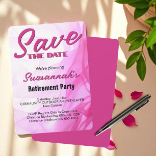 Party für die Altersversorgung Save the Date Rosa 