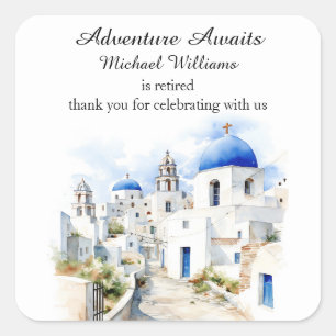 Party für die Altersversorgung Vintage farbenfrohe Quadratischer Aufkleber