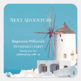 Party für die Bestimmung des Bestimmungsortes Grie Quadratischer Aufkleber