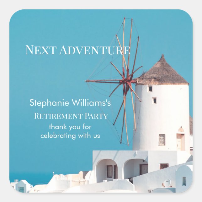 Party für die Bestimmung des Bestimmungsortes Grie Quadratischer Aufkleber (Vorderseite)