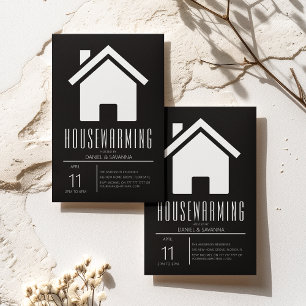 Party für die einfache Schwarz-Weiß-Haushaltserwär Einladung