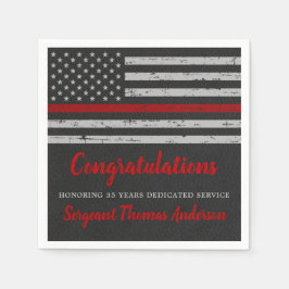 Party für die Feuerwehrruhestandsruhe der dünnen r Serviette