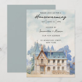 Party für die häusliche Erwärmung Vintag Aquarell  Einladung