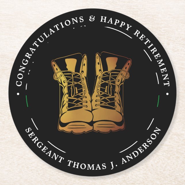 Party für die militärische Altersvorsorge mit dünn Runder Pappuntersetzer (Vorderseite)