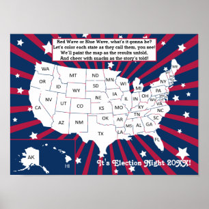 Party für die Nacht 2024 Interaktive Farbkarte Poster