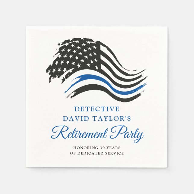 Party für die Polizeieinweisung Thin Blue Line Serviette (Vorderseite)