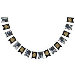 Party für die Polizeieinziehung Thin Blue Line Abz Wimpelkette