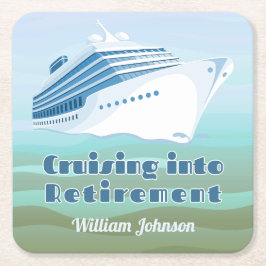 Party für die Ruhestandsrückstellung in die Ruhest Rechteckiger Pappuntersetzer