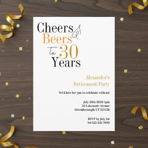 Party für die Ruhestandzeit 30 Jahre Käse und Bier Einladung