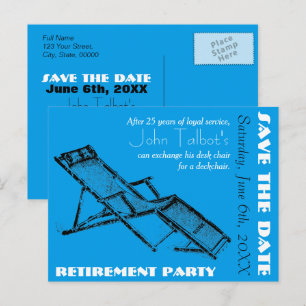 Party für die Ruhestätte von Liegestühlen Save the Ankündigungspostkarte