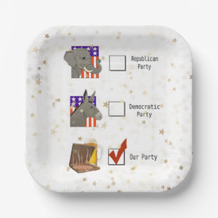 Party für die Stimmabgabe Spaß Pappteller