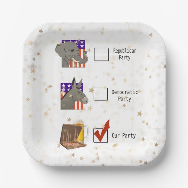 Party für die Stimmabgabe Spaß Pappteller (Vorderseite)