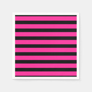 Party für die Streifen aus Hot Pink und Black Fash Serviette