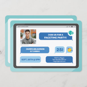 Party für die Textmeldung von Tablet-Chaten für On Einladung