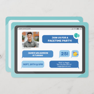 Party für die Textmeldung von Tablet-Chaten für On Einladung