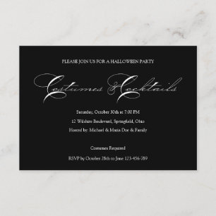 Party für einfache und klassische Halloween-Kostüm Einladung