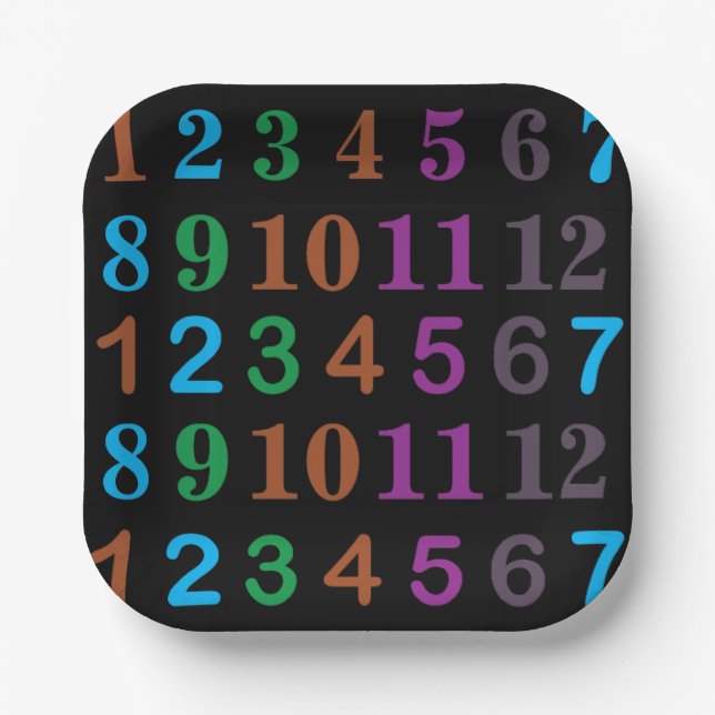 Party für farbenfrohe Mathematik Pappteller (Vorderseite)