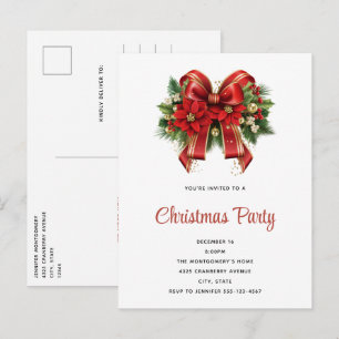 Party für festliche Rot- und Gold-Weihnachtsmänner Einladungspostkarte
