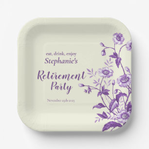 Party für Frauen im Ruhestand Lavender Wildblume Pappteller