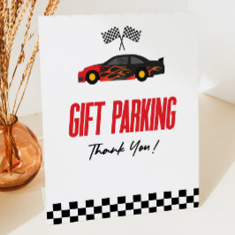 Party für Gift Parking Red Race Sockelschild