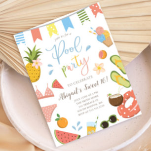 Party für Girls Sweet 16 Geburtstag Einladungspostkarte