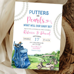 Party für Golf Theme Putters oder Perlen Gender Re Einladung