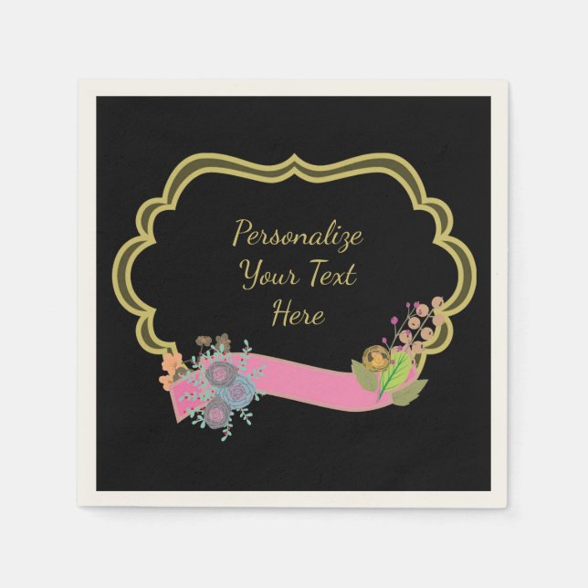 Party für Grenzrahmen mit rosa Leiste Serviette (Vorderseite)