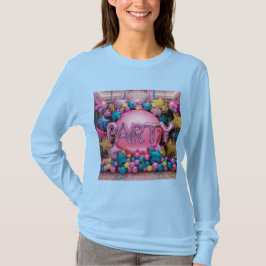 Party für hellblaue, langschläfige Balloons T-Shirt