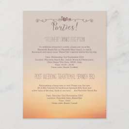 Party für Hochzeiten am Strand Begleitkarte