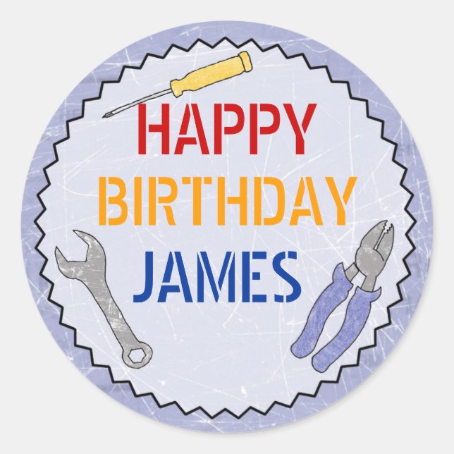 Party für Konstruktion/Baukasten Anpassbare Aufkle Runder Aufkleber (Vorderseite)