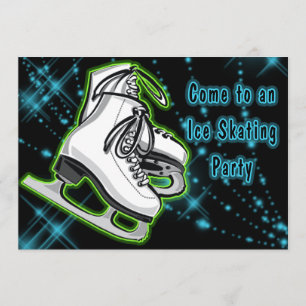 Party für kosmische Neoneis-Skate Einladung