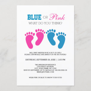 Party für Niedliche Foot-Prints Gender Reveal Einladung