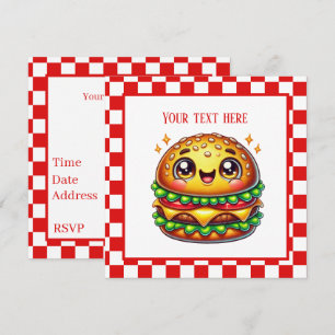 Party für niedliche Hamburger Einladung