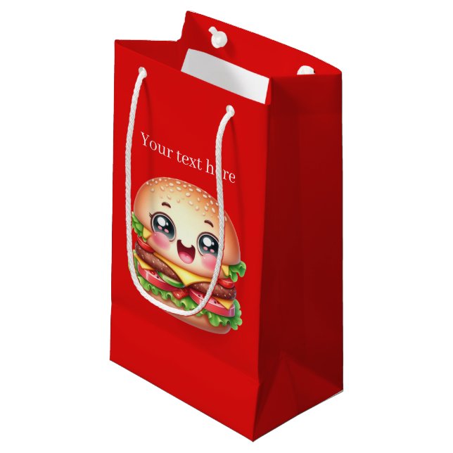 Party für niedliche Hamburger Kleine Geschenktüte (Vorderseite Schrägansicht)