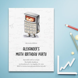 Party für niedliche Mathematik Formulas Muster-Kin Einladung