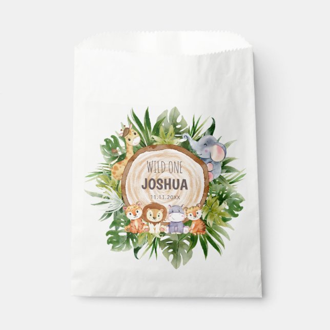Party für personalisierte Safari-Tiere Geschenktütchen (Vorderseite)